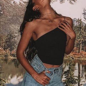 Princess Polly zoha one shoulder top black